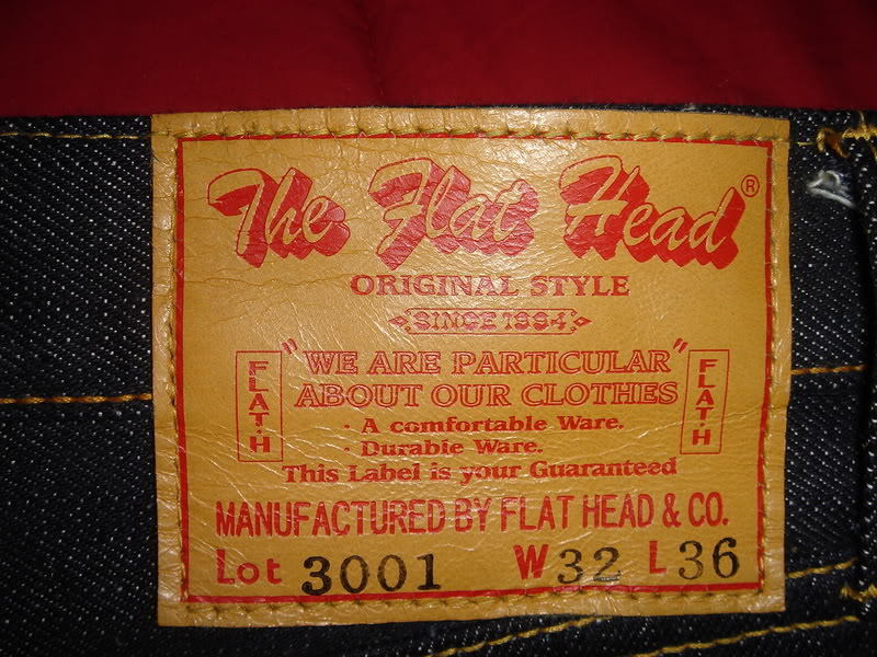 The Flat Head 3001Tour Jeans Leather Patch