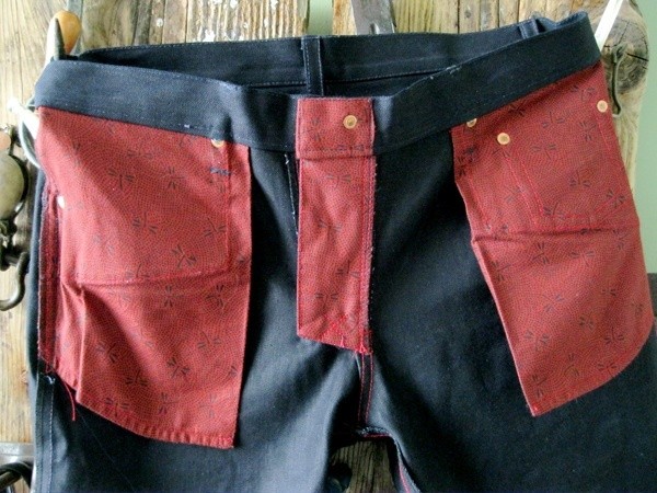 Brown, Deim Longitude Dragon-Fly Raw Denim Jeans