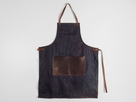 Stanley & Sons Raw Denim Apron with Leather Straps