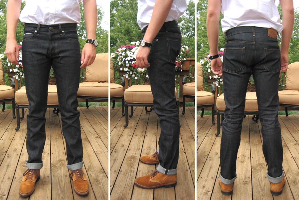 united-stock-dry-goods-narrow-fit-denim-review-model-front-side-back