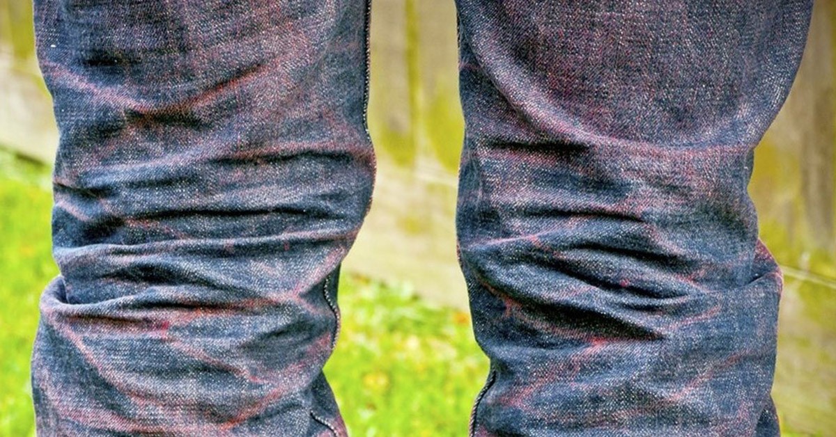 Naked & Famous Red Core Weird Guy Selvedge Denim Fades, Worn in for...