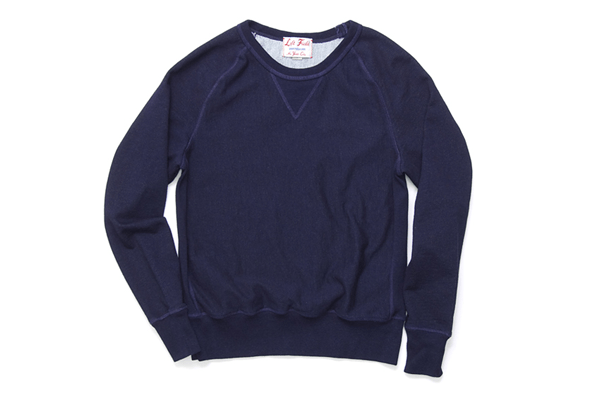 Left Field Indigo Dyed Loop Terry Crew Neck