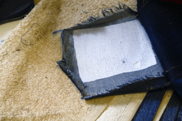 Applying thick iron-on patch