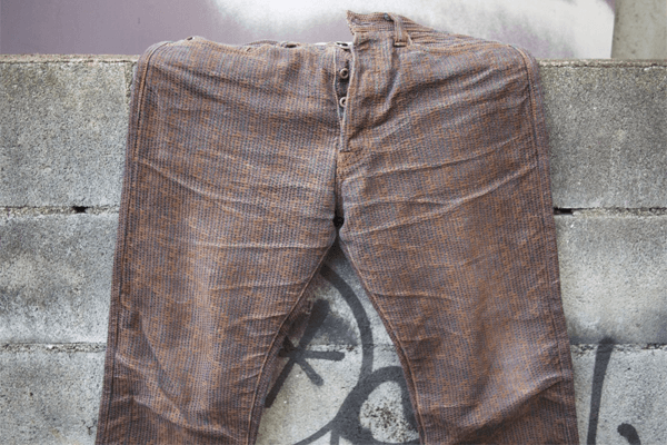 Front close-up in sunlight - Kapital Century Jeans 5S (6 months, 1 wash)