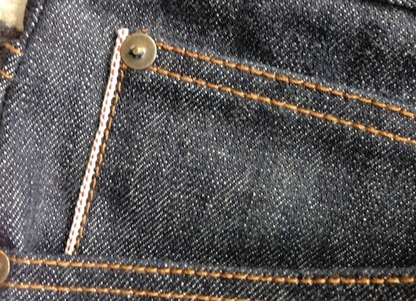 Large coin pocket with selvedge detail
