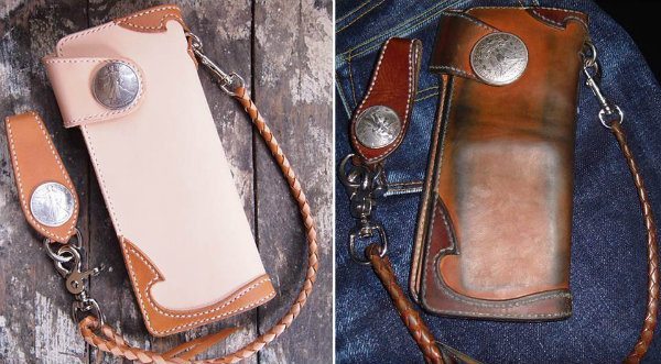 Hollows Leather Long Wallet