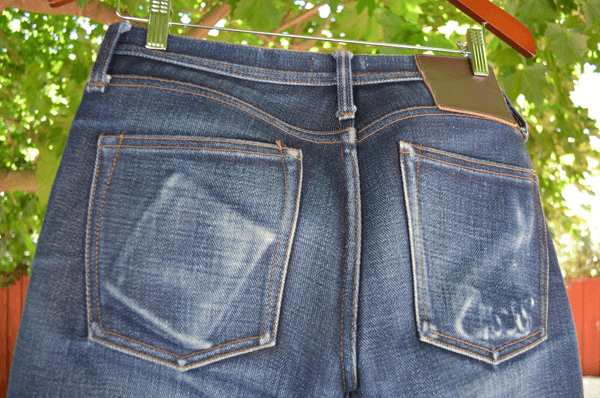 Back Closeup - Self Edge x Dry Bones Natural Indigo Hank Dyed Jeans