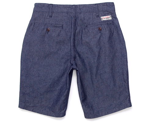 Left Field NYC Angus Young Shorts Indigo Chambray - Just Released