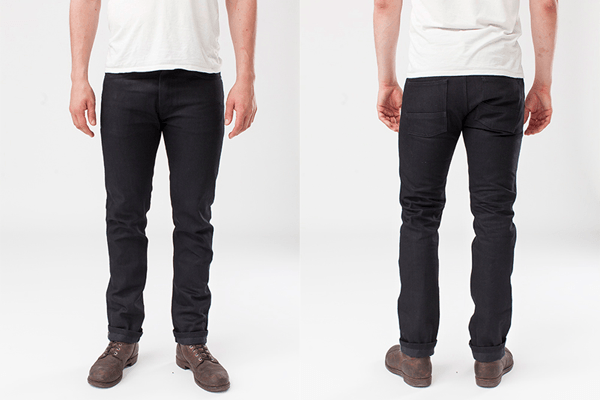 Front and Back Fit 1 - Livid Jeans Jakob Slim Black Selvedge