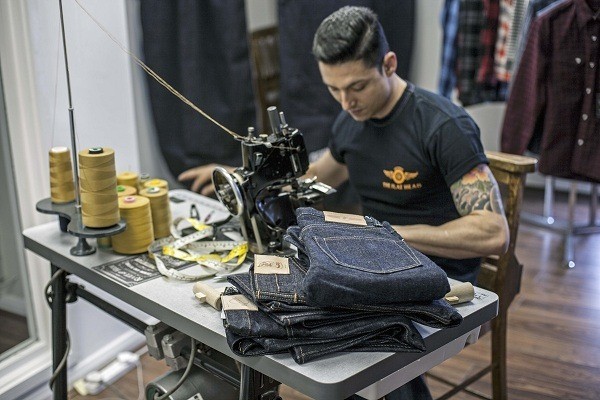 Junior hemming with a Union Special.