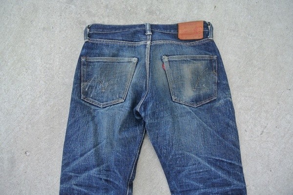 Back Closeup - Samurai Jeans S5000VX (6 Months, 2 Soaks, 2 Washes)