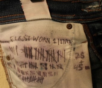 Fade tally marks on pocket UB221