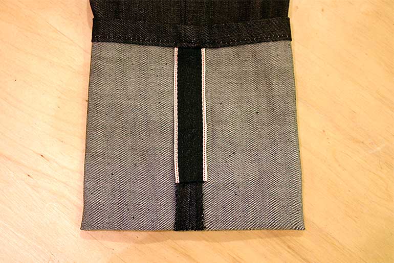 fake selvedge on cuff of jeans