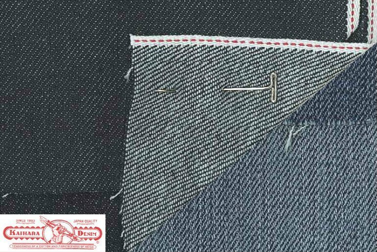 A current sample of denim fabric from Kaihara Mills.