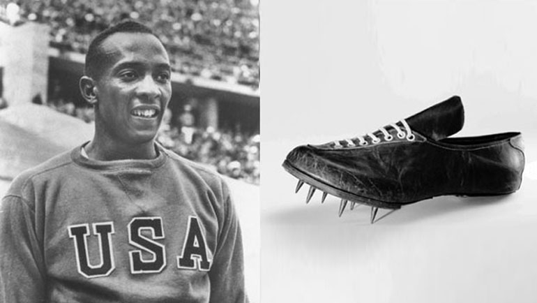 Jesse Owens and the shoes that won him four golds in Berlin.