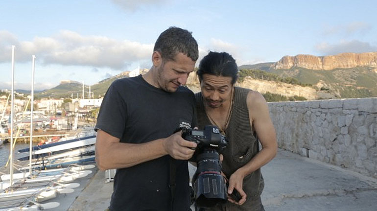 The dynamic duo; photographer, Eric Kvatek (L), and Kapital designer, Kiro Harata.