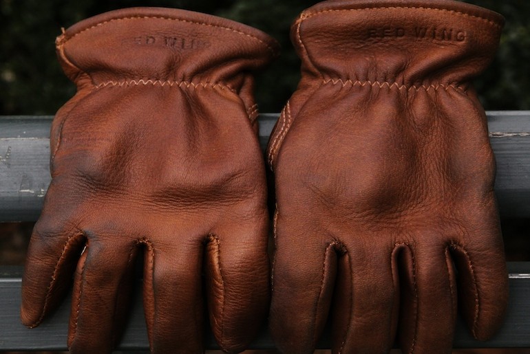 Red Wing Adjustable Suede Buckskin Water Repellent Stretch Work Gloves 95266 