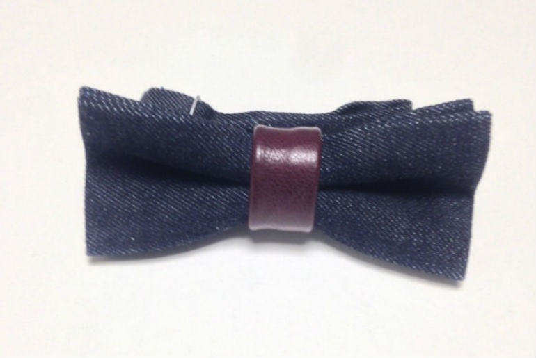 Raw Denim Bow Tie with Buffalo Leather, Image Courtesy of Northern Aristocrats