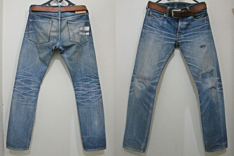 Fade of the Day – Momotaro x Japan Blue 0700SP (2.5 years, unknown washes, 3 soaks)