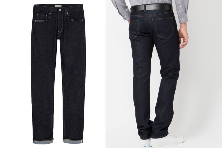 Uniqlo Slim Straight Selvedge Raw Denim Jeans