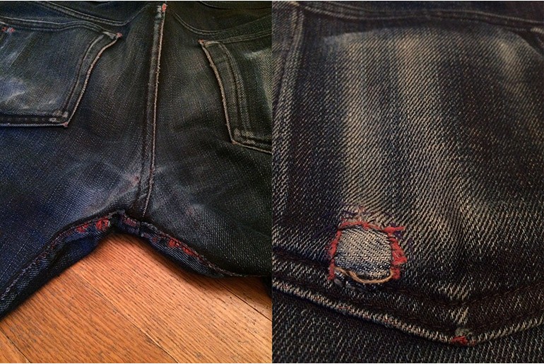 Fade of the Day – Naked & Famous Red Weft  (3 Years, 2 Months, 5 Washes)
