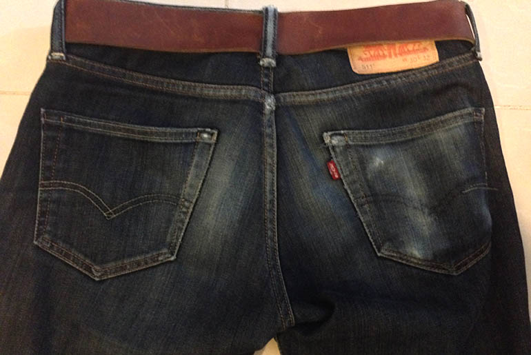 Fade of the Day – Levi’s 511 Rigid Dragon (1 Year, 10 Months, 5 Washes)