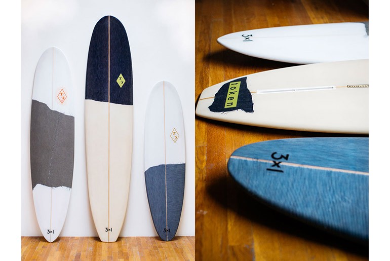 3×1 x Token Surfboards Denim Inlaid Surfboards