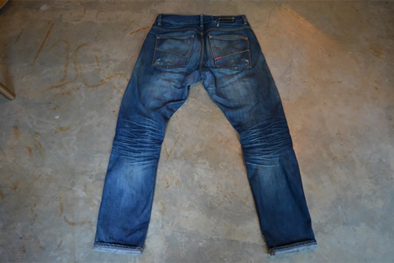 Fade of the Day – Gilded Age Raw Red Selvedge Baxten (4 Years, 9 Months, 2 Washes, 1 Soak)