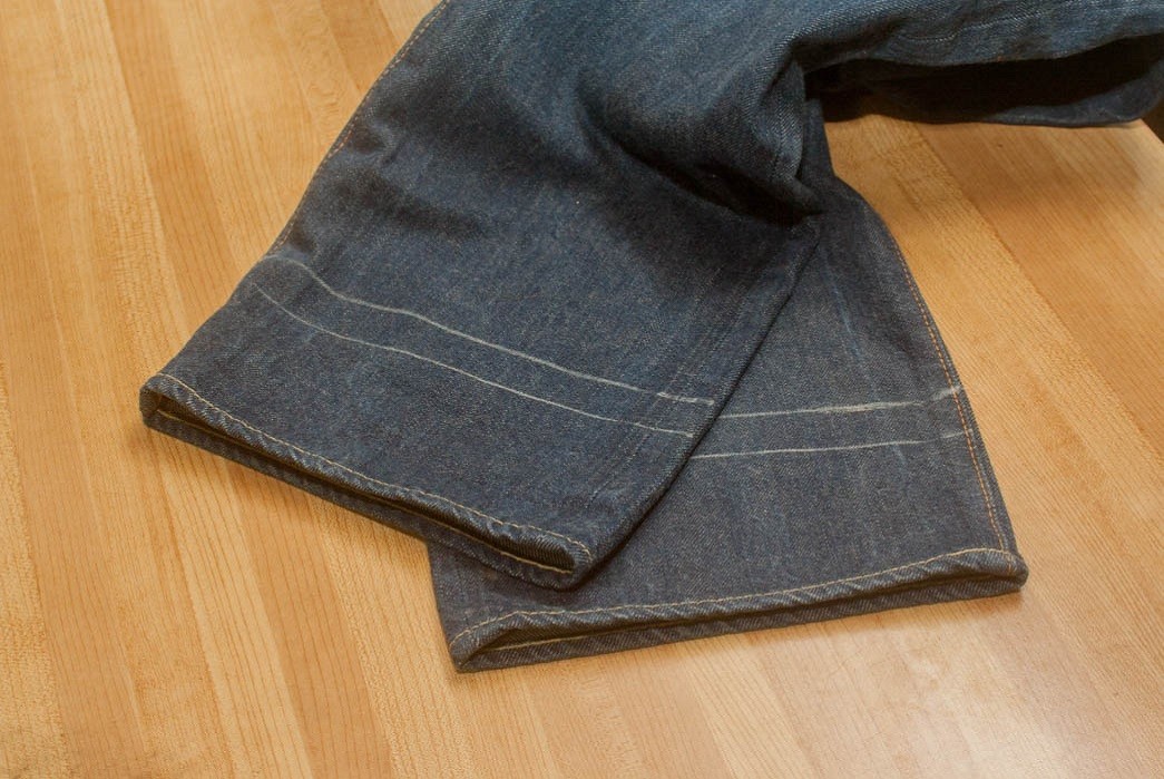Lines marked for hem and seam allowance