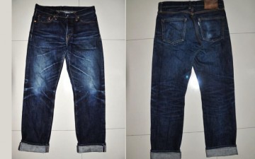 Akaime A710XX Raw Denim Jeans front back
