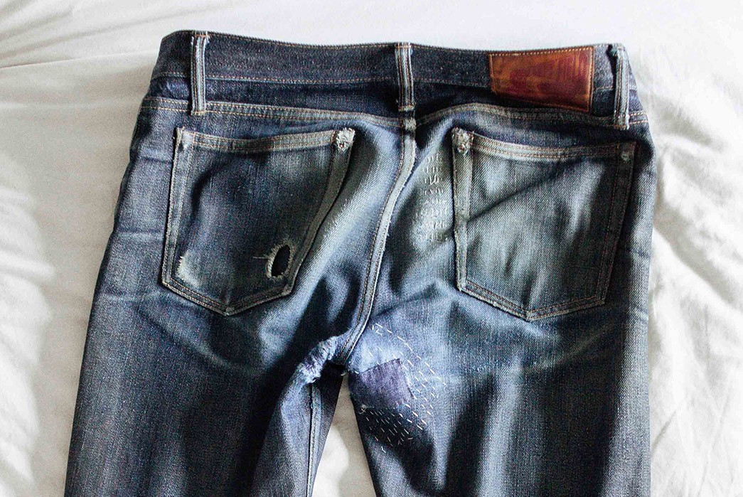 Fade of the Day – Left Field Kaihara Vertical Slub Chelsea Jean (14 Months, 1 Soak)