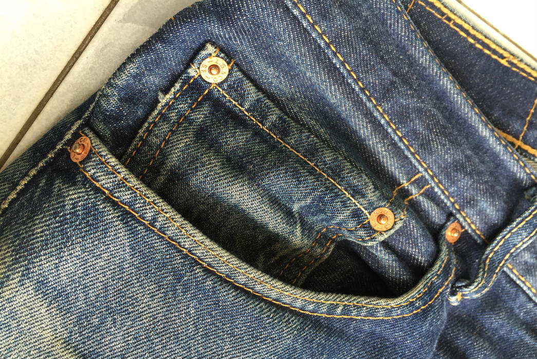 Fade of the Day - Levi's 501 STF (7 Years, 6 Washes, Unknown Soaks) Front Pocket