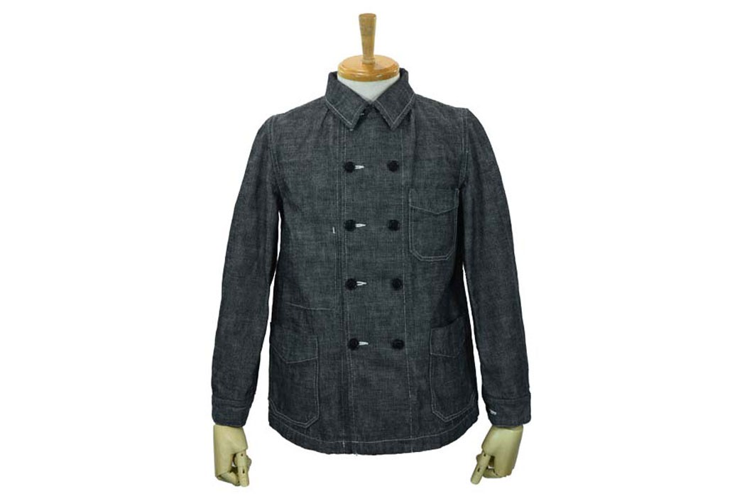 Dry Bones Chambray Double Breasted Work Jacket front
