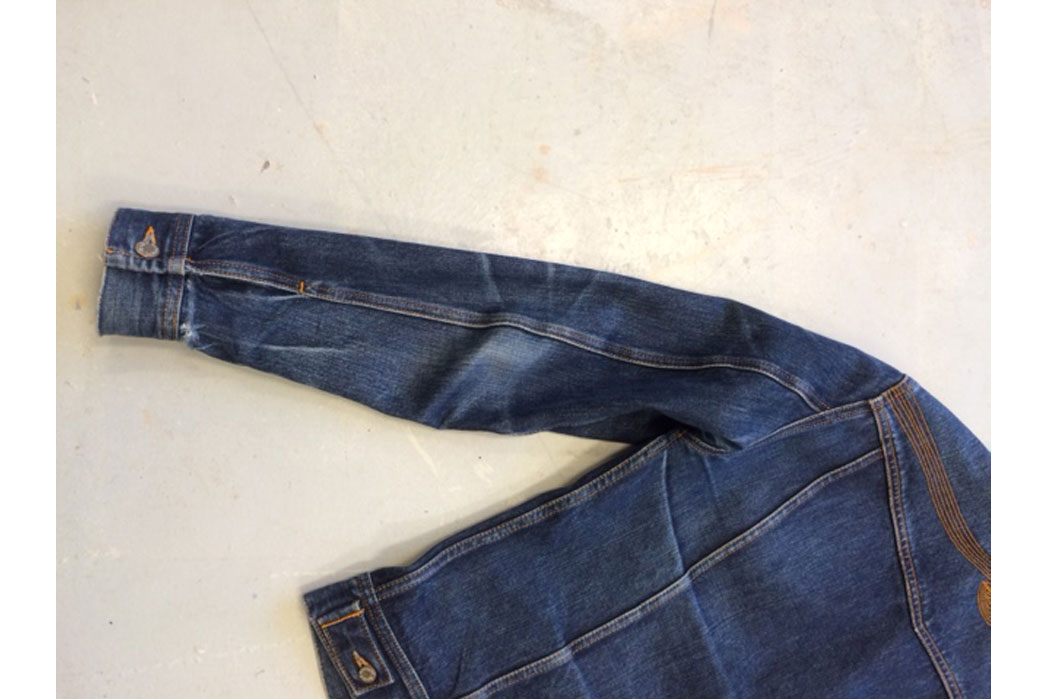 Fade of the Day - Nudie Jeans Co Conny Dry (4 Years, 3 Months, 3 Washes) Sleeve