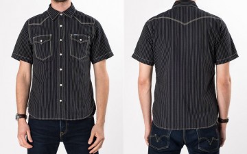Iron-Heart-7oz-Pinstripe-Short-Sleeved-Western-Shirt-Front-and-Back-Fit
