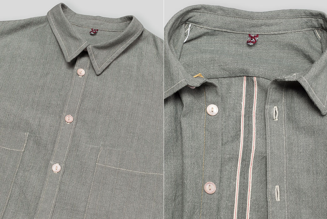 Mastersons-Huston-Textile-Co.-Selvaged-Loomstate-Chambray-Shirt-Front-Closeup