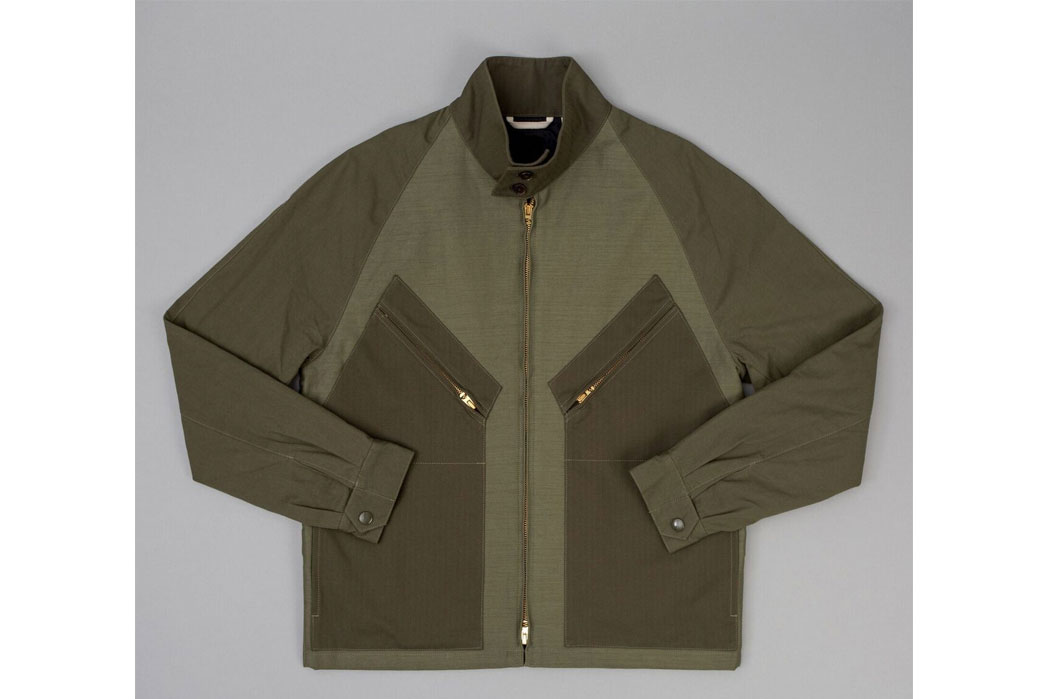 The-Hill-Side-J-1-Drizzler-Jacket-in-Three-Olive-Front