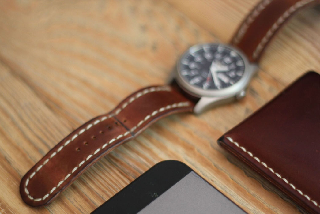 Guarded-Goods-Two-Piece-Shell-Cordovan-Watch-Strap-fade-of-the-day-after
