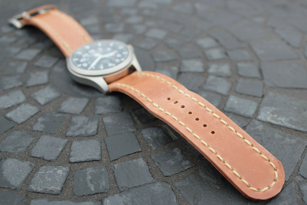 Guarded-Goods-Two-Piece-Shell-Cordovan-Watch-Strap-fade-of-the-day-before