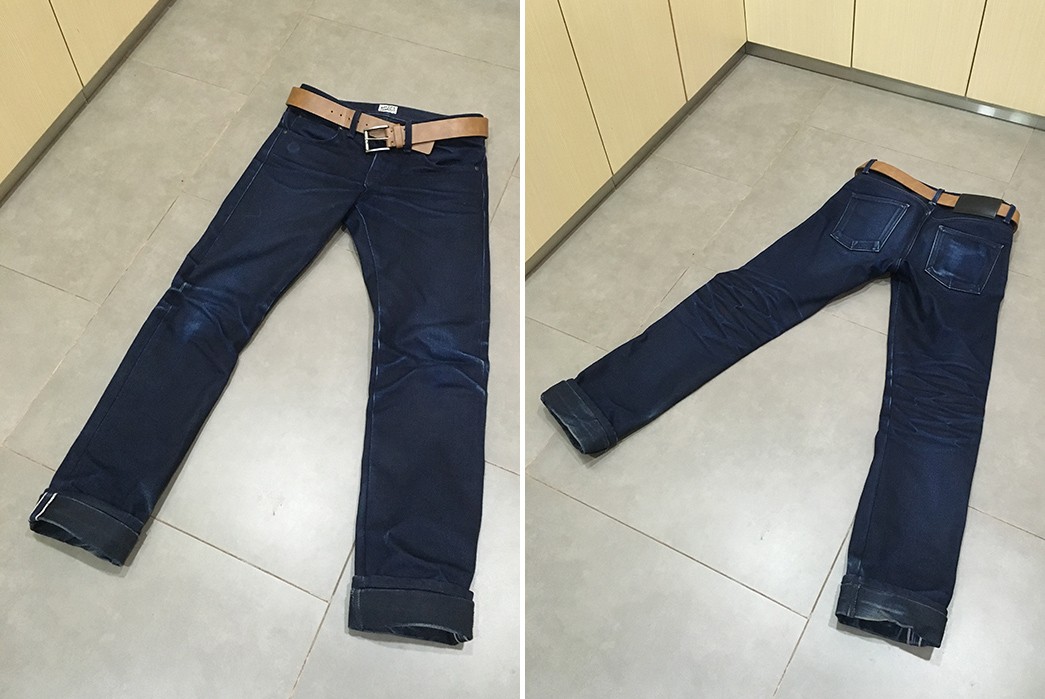 Fade of the Day – Naked & Famous Elephant 4 (5 Months, 0 Washes, 0 Soaks) Front Back