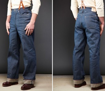 Dawson-Denim-DD03-White-Selvedge-Wide-Leg-Jeans-Model-Front-Back