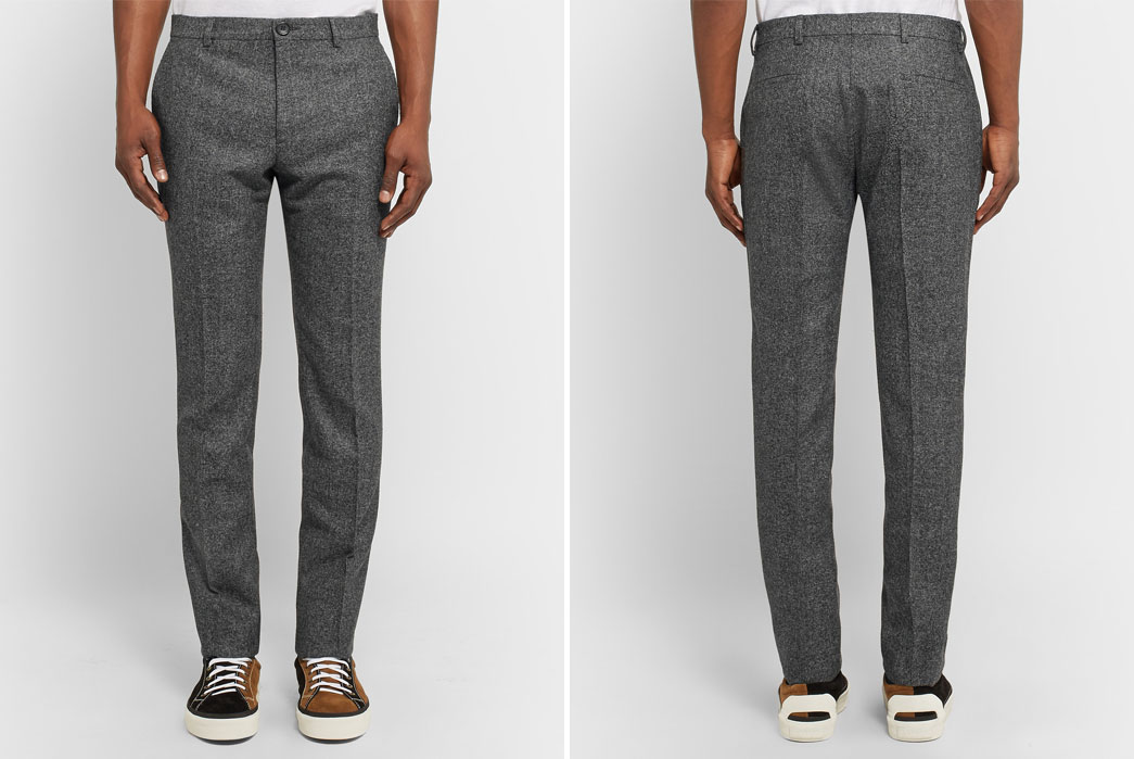 Causal-Wool-Pants-Five-Plus-One-2-PS-by-Paul-Smith-Slim-Fit-Mélange-Wool-Trousers-in-Grey