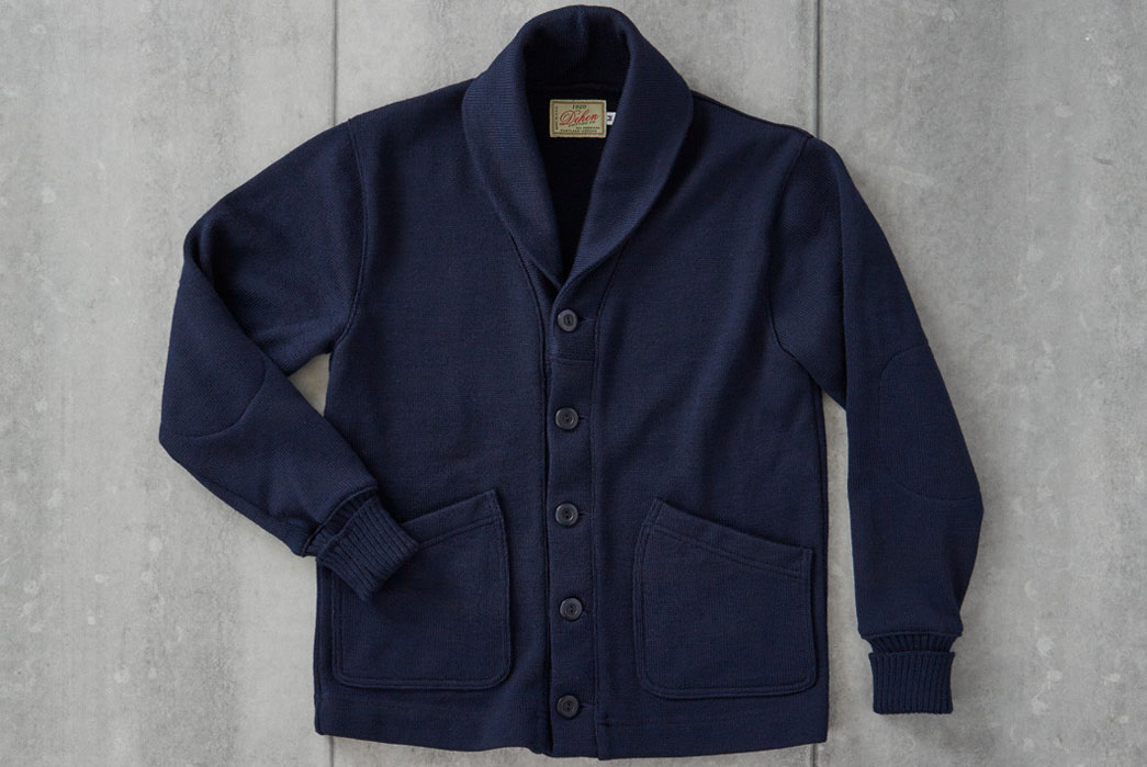 Dehen-1920-x-Division-Road-Inc-Worsted-Wool-Shawl-Collar-Cardigan-Navy-Front