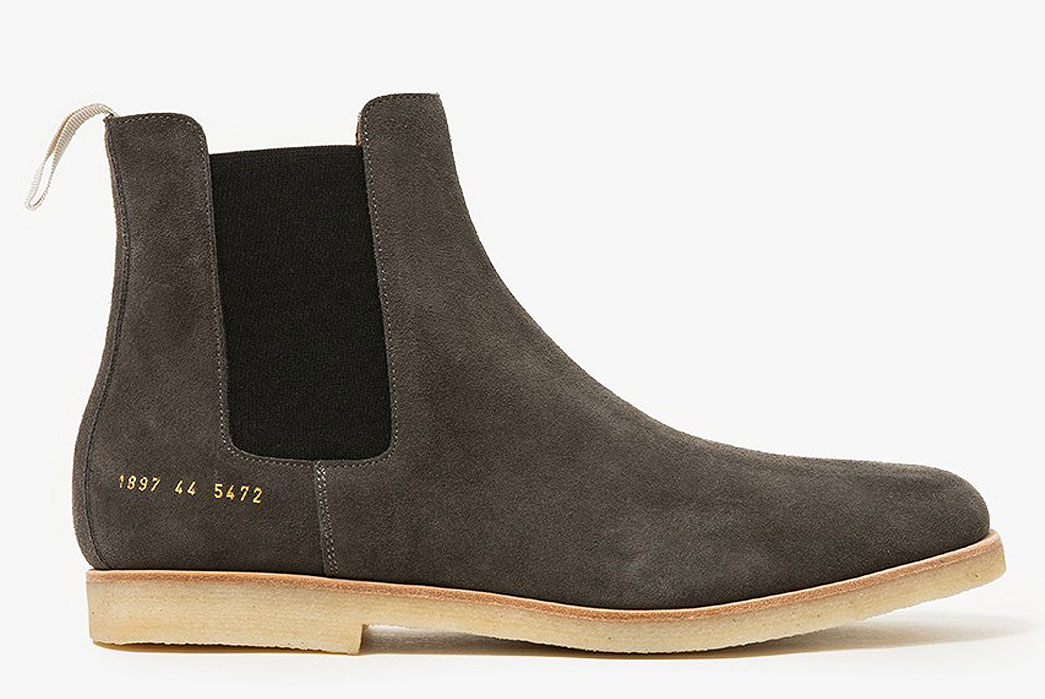 Grey-Suede-Boots-Five-Plus-One-1-Common-Projects-Chelsea-Boot-in-Dark-Grey-Suede