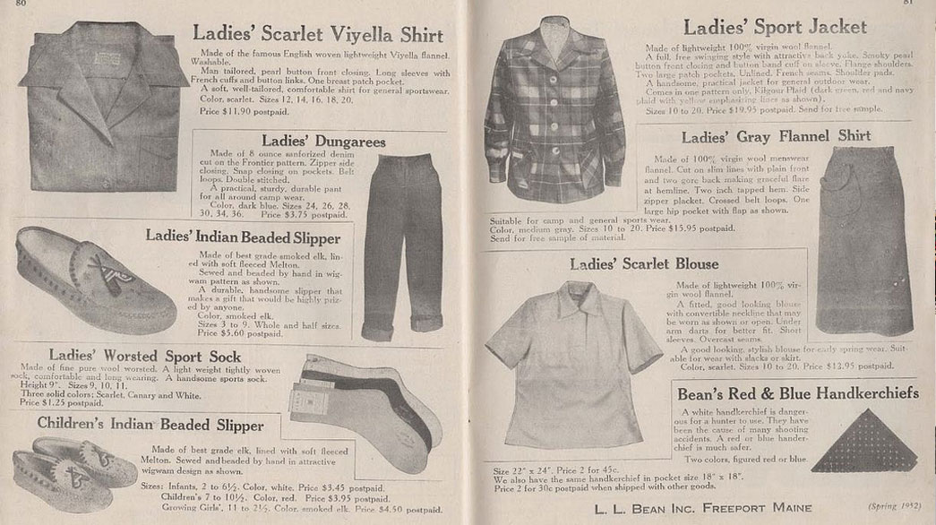 Scan from a 1952 LL Bean catalog.