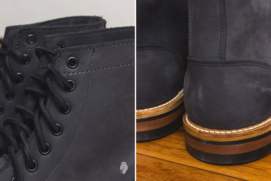Oak-Street-Bootmakers-Matte-Black-Dainite-Trench-Boot-Close-Up