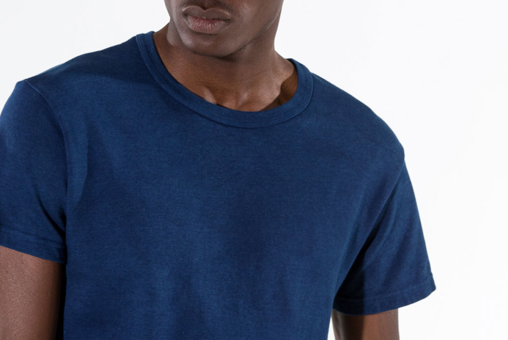 Outlier-Experiment-011-Buaisou-Indigoweight-Merino-Wool-T-Shirt-Model-Close-Up-Front