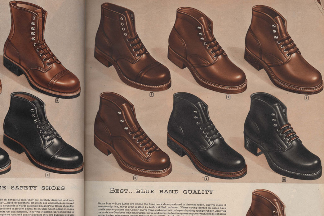 Montgomery Ward “best quality” footwear options from 1947.