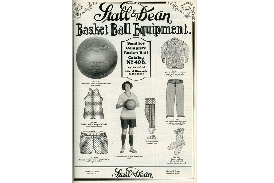 Caption: Stall & Dean advertisement for women’s basket ball equipment (date unkown).