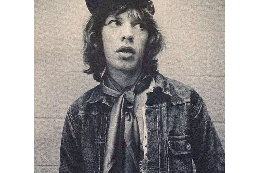 A young Mick Jagger, an anti-fashion icon sporting a Levi's Type I. Image via LongJohn.
